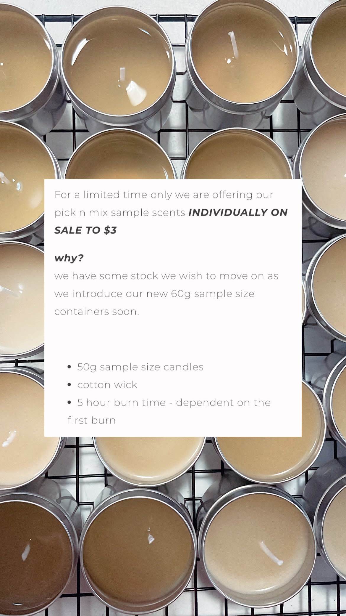 sample candles description